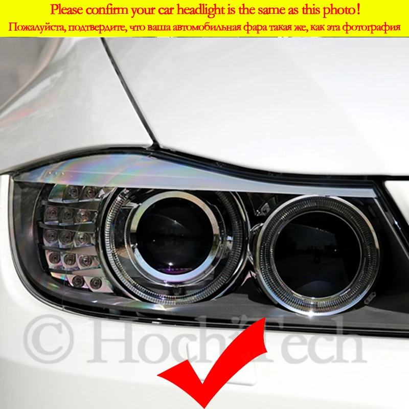 LED Angel Eye kit DTM U Shape Light White DTM Style DRL Crystal Angel eyes For BMW 3 Series E91 E90 LCI 2009-12 Xenon headlights