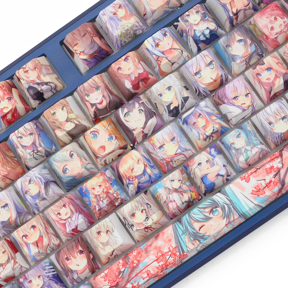 

Anime Character Design Keycaps For Cherry Mx Gateron Switches Mechanical Keyboard 5 Side Sublimation PBT Cherry Profile Key Caps