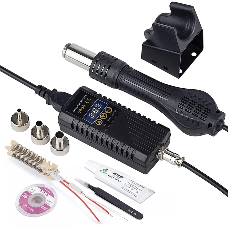 JCD 8858 Heat Gun 750W Digital Display Micro Rework Soldering Station Hot Air Gun For Welding Repair Tool Hair dryer