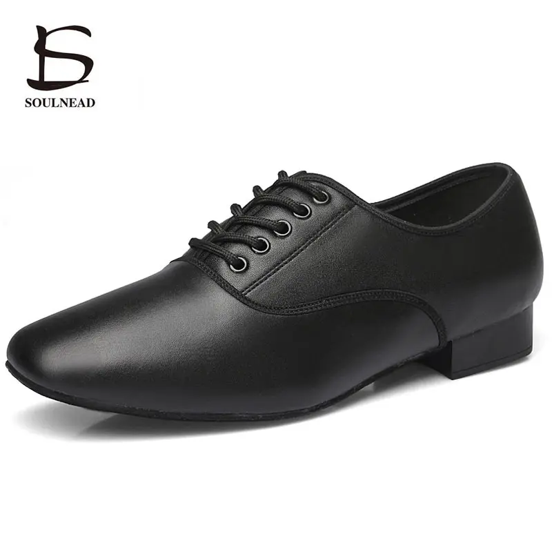 Zapatos de baile de Salsa para hombre, zapatillas de baile latino, piel auténtica, suela suave, Tango, salón de baile, modernas, adultos