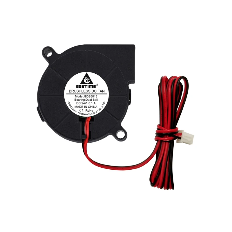 1PCS Gdstime 24V 3D Printer 50x50x15mm DC Cooling Blower Fan 50mm x 15mm Dual Ball Bearing 1Meter Wire Brushless Radiator 5015