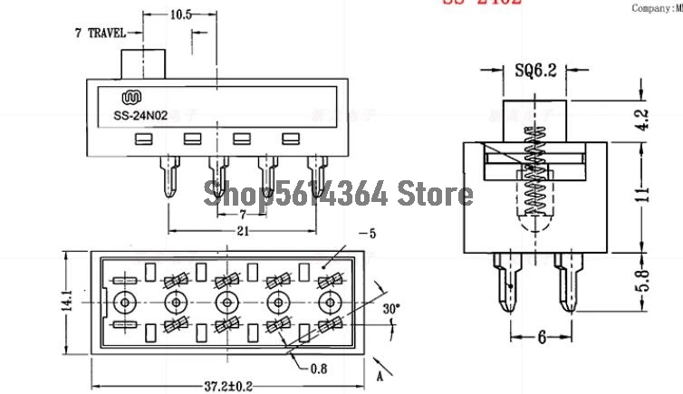 2pcs 2/4 Positions SS-22/24N02 Hot and Cold Air Cylinder Toggle Slide DIP Switch for Philips Hair Salon Dryer Blower