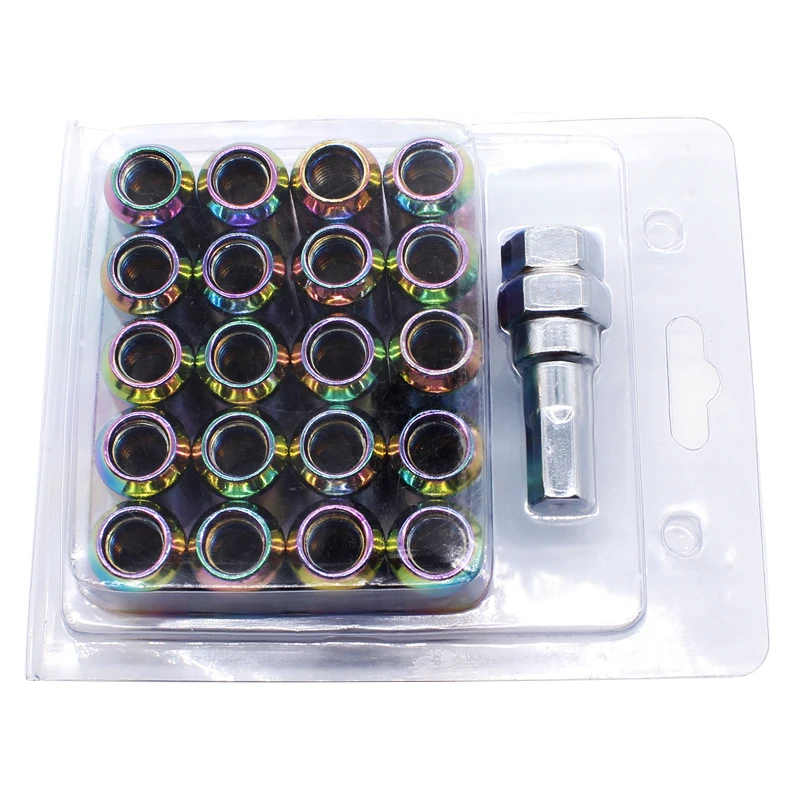 DEFT M12x1.25 M12x1.5 Tuercas de Rueda de Competición, 20 Piezas, Tuercas Extendidas de Acero para Coche de Carreras, Tuercas de Acero Inoxidable para Llantas de Coche