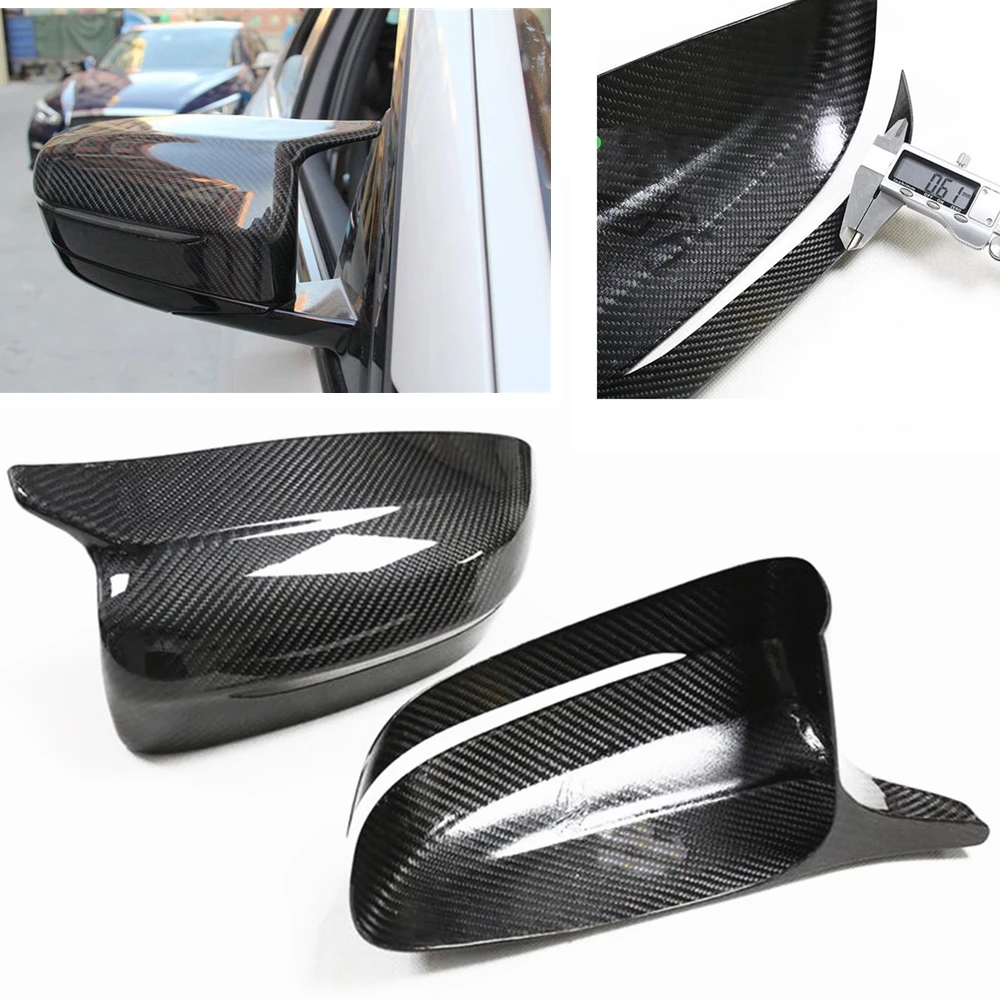 M3 M4 Style Carbon Fiber Rear View Mirror Cover Add On Caps For BMW G20 G22 G30 G31 G38 3/4/5/7/8 Series 330 430 530i 2017-2021