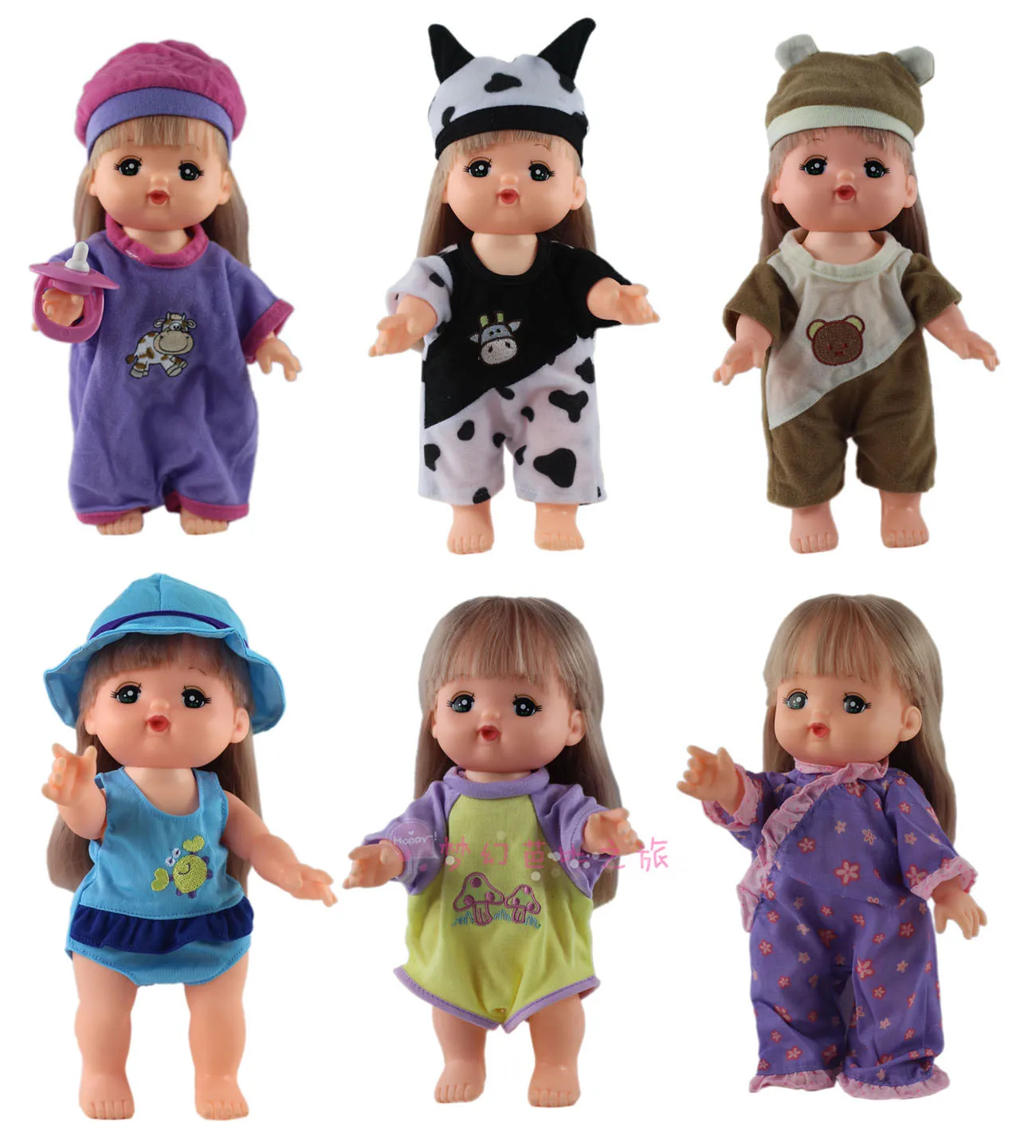 Lovely Cute Dress Suit Pajamas Casual Wear Doll Clothes +cap For 25 Cm Mellchan Baby Nenuco Doll,Toy clothing