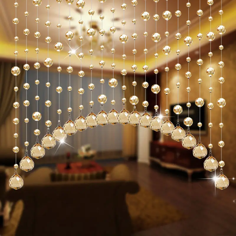 Crystal bead curtain partition free punching curtain living room home  Glitter crystal Beaded String curtain decoration bedroom
