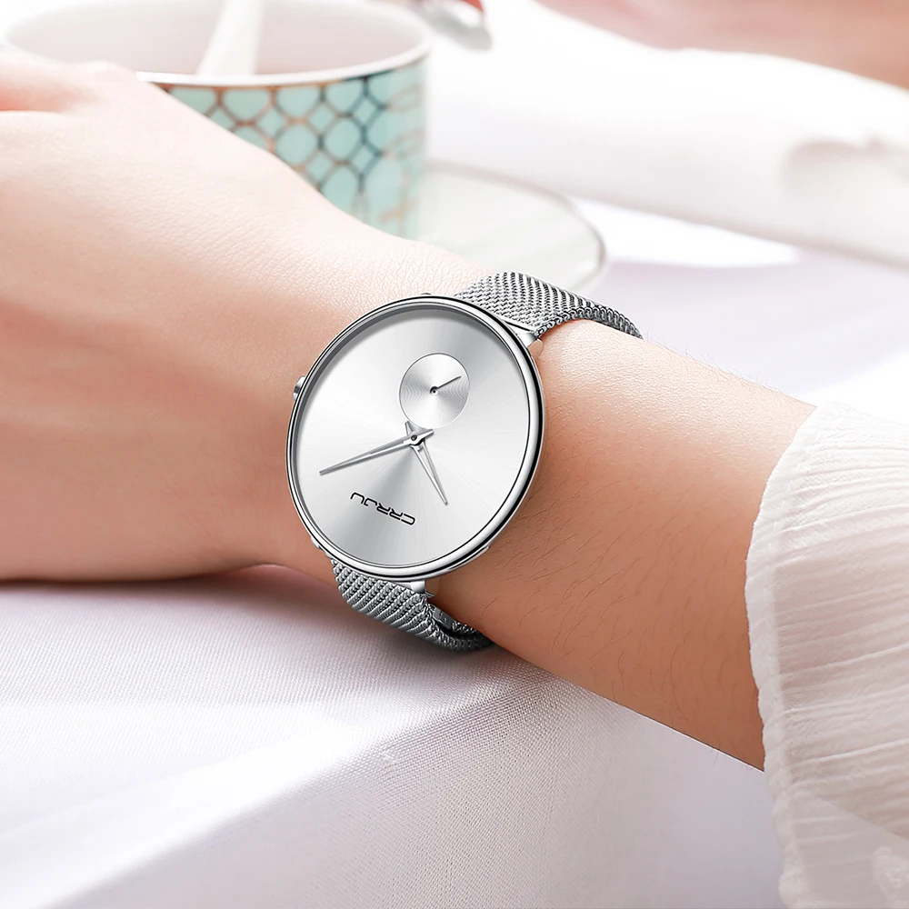 CRRJU-Montre de Luxe Minimaliste et Étanche pour Femme, Bracelet Fin, Cadeau, 2021