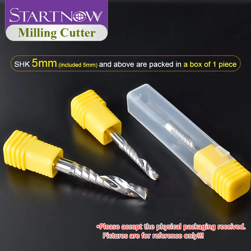 Startnow 10Pcs/Lot One Flute Spiral Milling Cutter For MDF Cutting CNC Router Engraving Bits PVC Plastic Cutting Tools End Mill