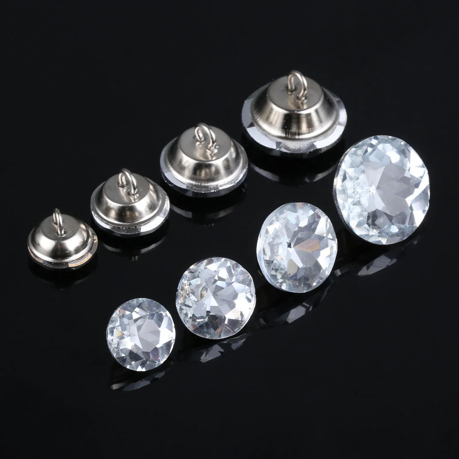 10Pcs 14/16/18/22mm Diamond Crystal Glass Upholstery Buttons Decorative Nails Tacks Studs for Craft Sofa Wall Furniture Parts