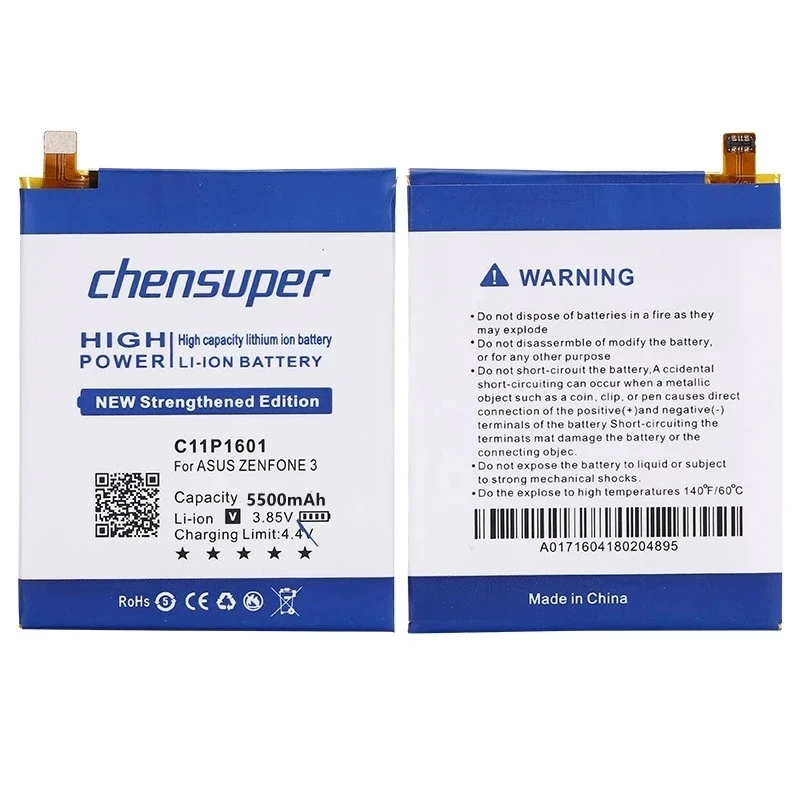 chensuper 5500mAh C11P1601 Battery For ASUS ZENFONE 3 Battery ZENFONE3 ZE520KL Z017DA For ZenFone live ZB501KL A007 Batteries