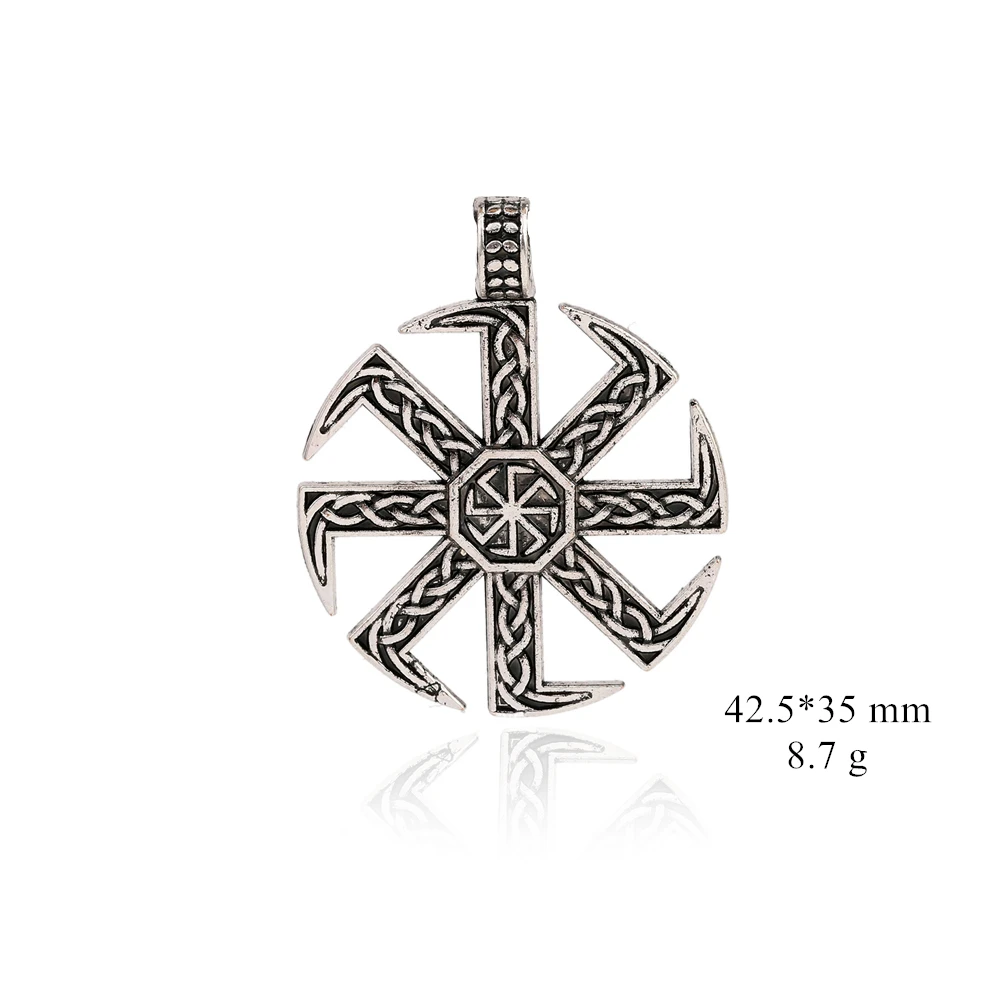 Dawapara Slavic Kolovrat Symbol Pendants Classic Ethnic Women Vintage Charms Accessories Metal Tags Jewelry