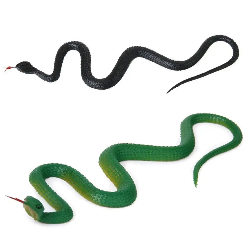 Funny Plastic Trick Scary Emulational Fake Snake Animal Model Toys for Garden Props April Fool\'s Day Halloween Toy