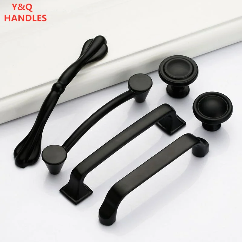 Handles Drawer Cabinet Furniture Kitchen Handles for Cabinet Knob Door Drawer Furniture Kitchen Knob Black All-match Hardware