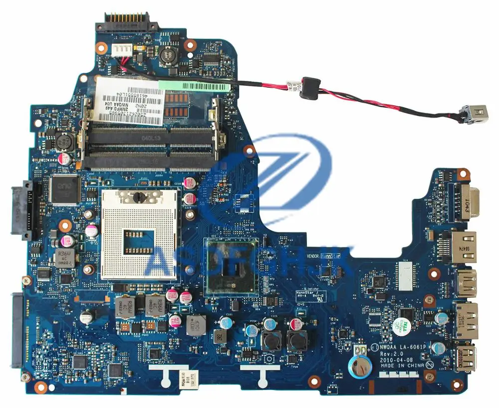 

Laptop Motherboard LA-6061P FOR Toshiba Satellite A660 A665 NWQAA LA-6061P HM55 PGA988A 100% Test OK