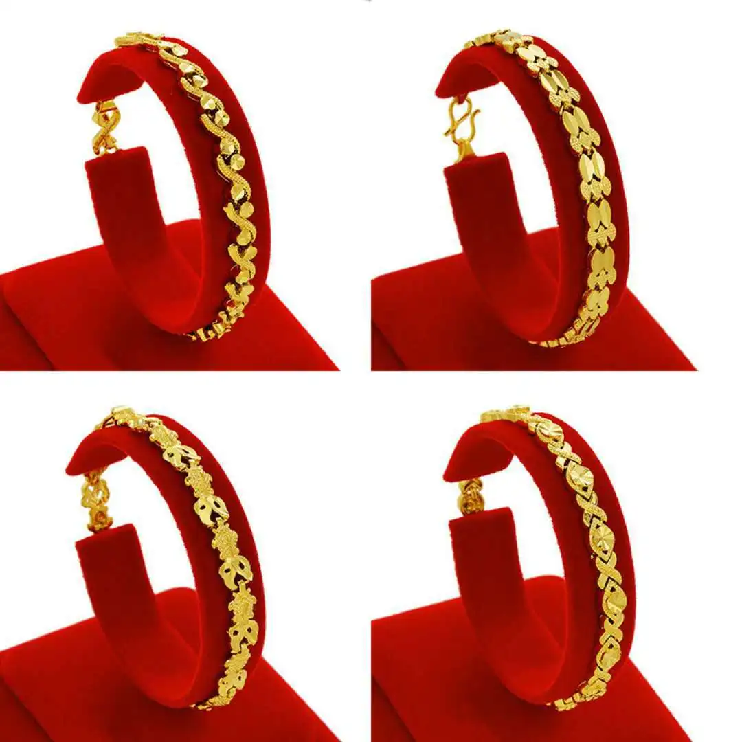 24K Gold Plated 8mm Bracelet Watch Deduction Women\'s Watch Chain Hand Ornaments Gold Plated Jewelry Popular Wholesale