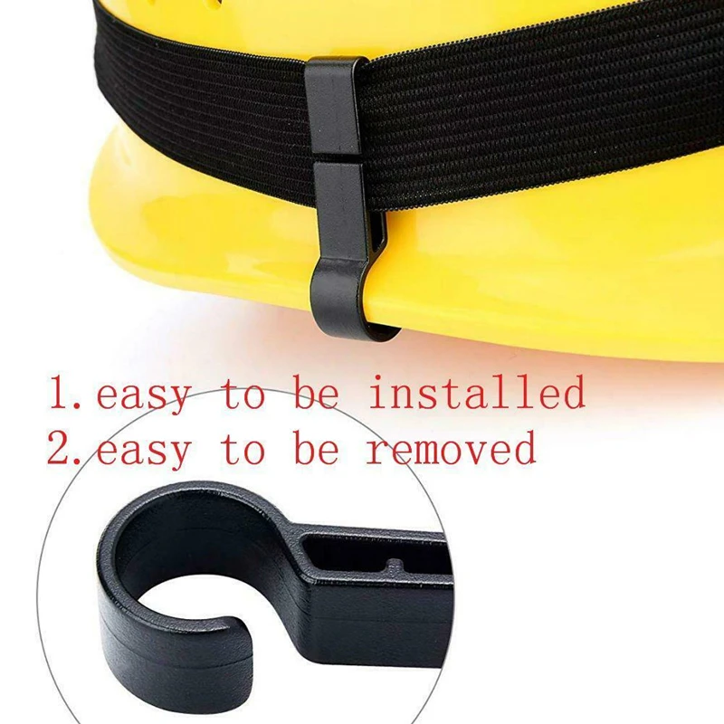 Imagem -06 - Plastic Helmet Clips Attachment Head Light Clamps Black Conjunto Farol Hard Hat Segurança Cap Gancho Ferramentas ao ar Livre Atacado 20 Pcs