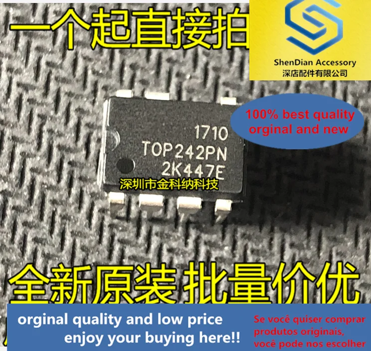 

10pcs only orginal new In-line TOP242P TOP242PN power management IC chip DIP-7 feet