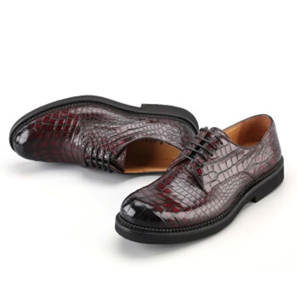 luolundika new  manual  Brush color  crocodile  Men dress shoes  male shoes men crocodile shoes  business