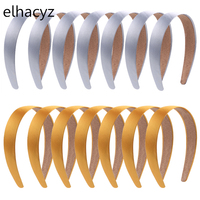 10pcs/lot Fashion Golden/Silvery Wide Headband Solid Bezel Hairband Smooth Satin Covered Headband Women Girls Hair Accessories