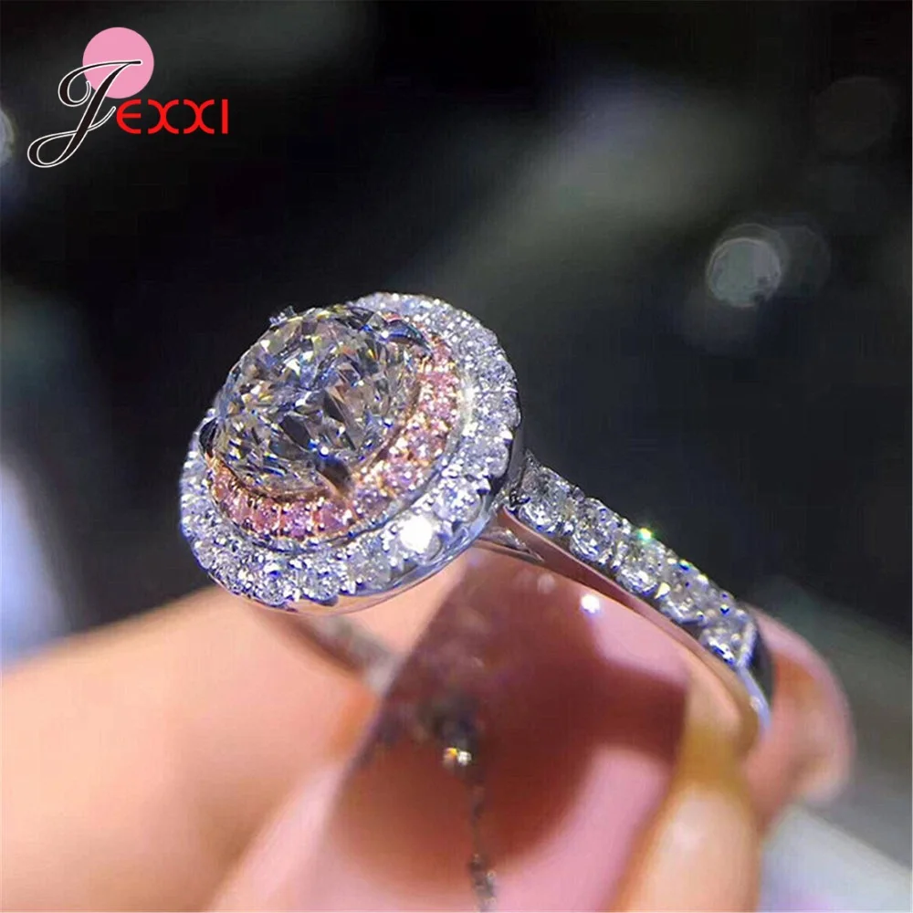 S925 Sterling Silver Promise Rings for Lover Girlfriend Birthday Anniversary Gift Multi Cubic Zircon Inlay Paved Loop Jewelry