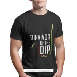 Survive The Dip Crew Neck Men TShirt Bitcoin Cryptocurrency Miners Meme Fabric Original T Shirt Man's Tops Fashion Plus Size