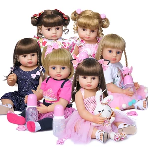 NPK 50cm Cuerpo completo Silicona suave Popular Cara dulce Reborn Baby Girl Doll Birthday Christmas Regalo de alta calidad Muñeca 10 mejores ventas de muñecas de amor muñecas de silicona - №3