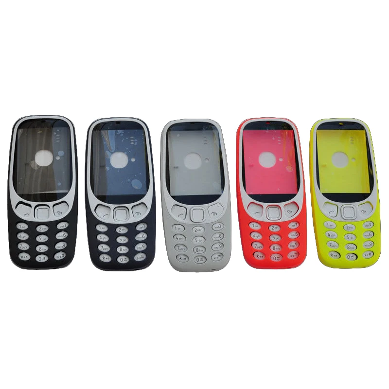 BINYEAE New Full Housing For Nokia 3310 Face Frame Battery Cover Case With Keyboard+Logo