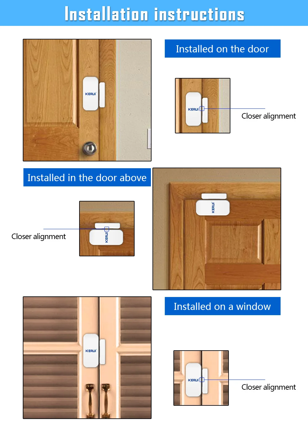 Kerui D025  Kerui Extra Home Wireless Door Window Detector Gap Sensor For Home Alarm System Touch Keypad