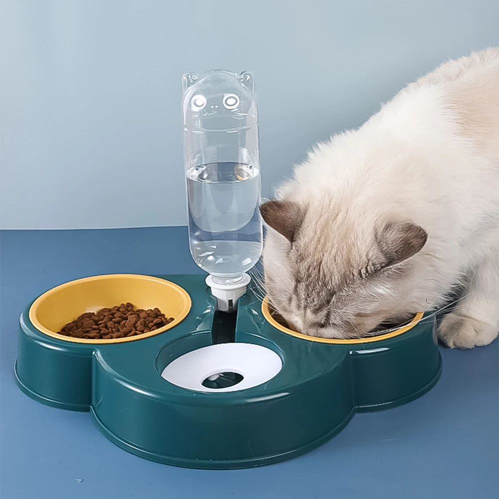 

Automatic Pet Water Dispenser 500ML Safe Plastic Dog Cat Bowl Feeder Double Bowl Drinking Fountain for Small Medium Dogs Cats