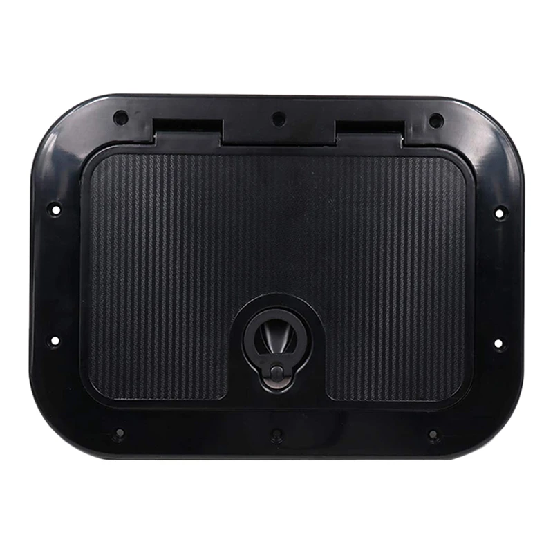 Marine Deck Plate Access Cover Pull Out Inspection Hatch with Latch for Boat Kayak Canoe, 14.96 x 11.02 Inch / 380 x 280mm -Blac