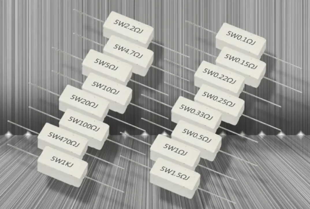 

10PCS/lot 5W ceramic cement resistor R5J 0.1R 0.5 1 2 3 4.7 10 20 50 Euro 100 ohm 6.8k
