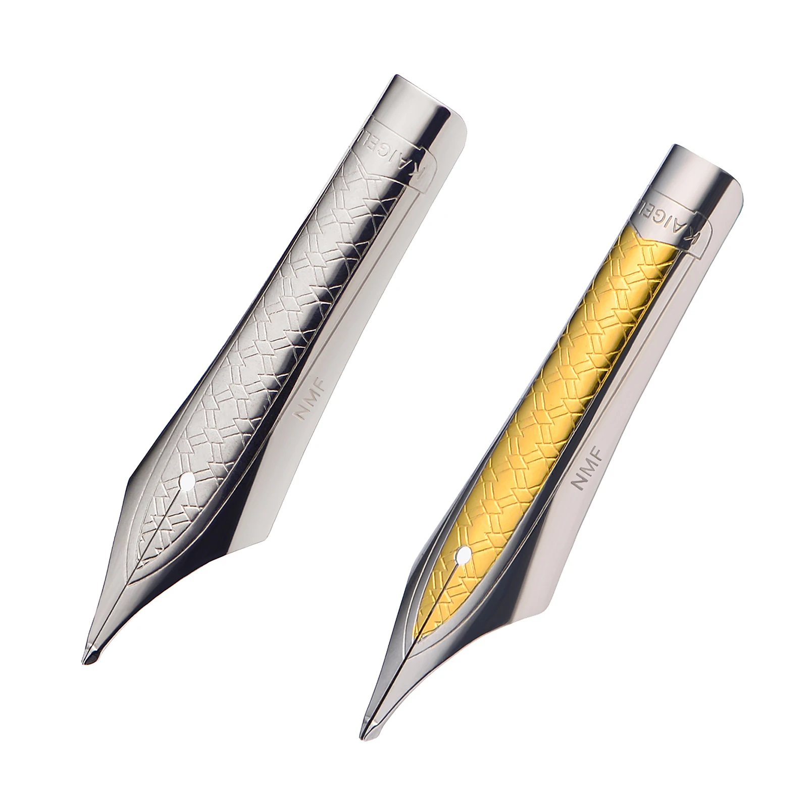 2PCS Kaigelu Fountain Pen Nib Long Knife Grinding Nib and Feed Flame/Rhombus Mark for Jinhao 100 450 Yongsheng 699 Majohn T1 C1