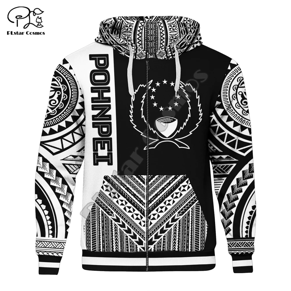 PLstar Cosmos 3DPrint Pohnpei Polynesian Culture Tribe Turtle Tattoo Winter Men/Women Funny Harajuku Streetwear Zip Hoodies-a17