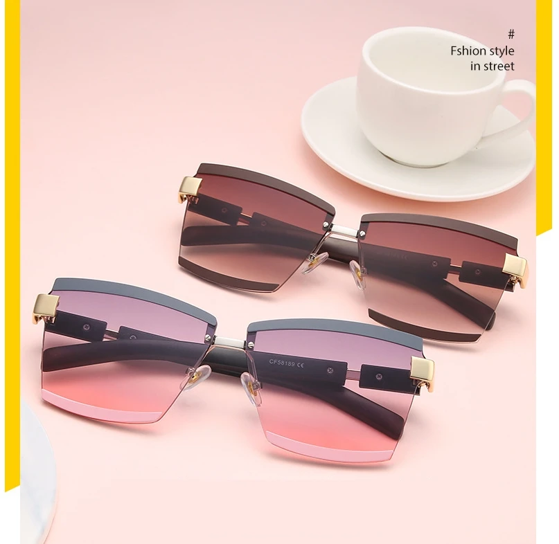 47391 randlose Platz Luxus Sonnenbrille Marke Designer Männer Frauen Fashion Shades Uv400 Vintage Gläser – Detail 3