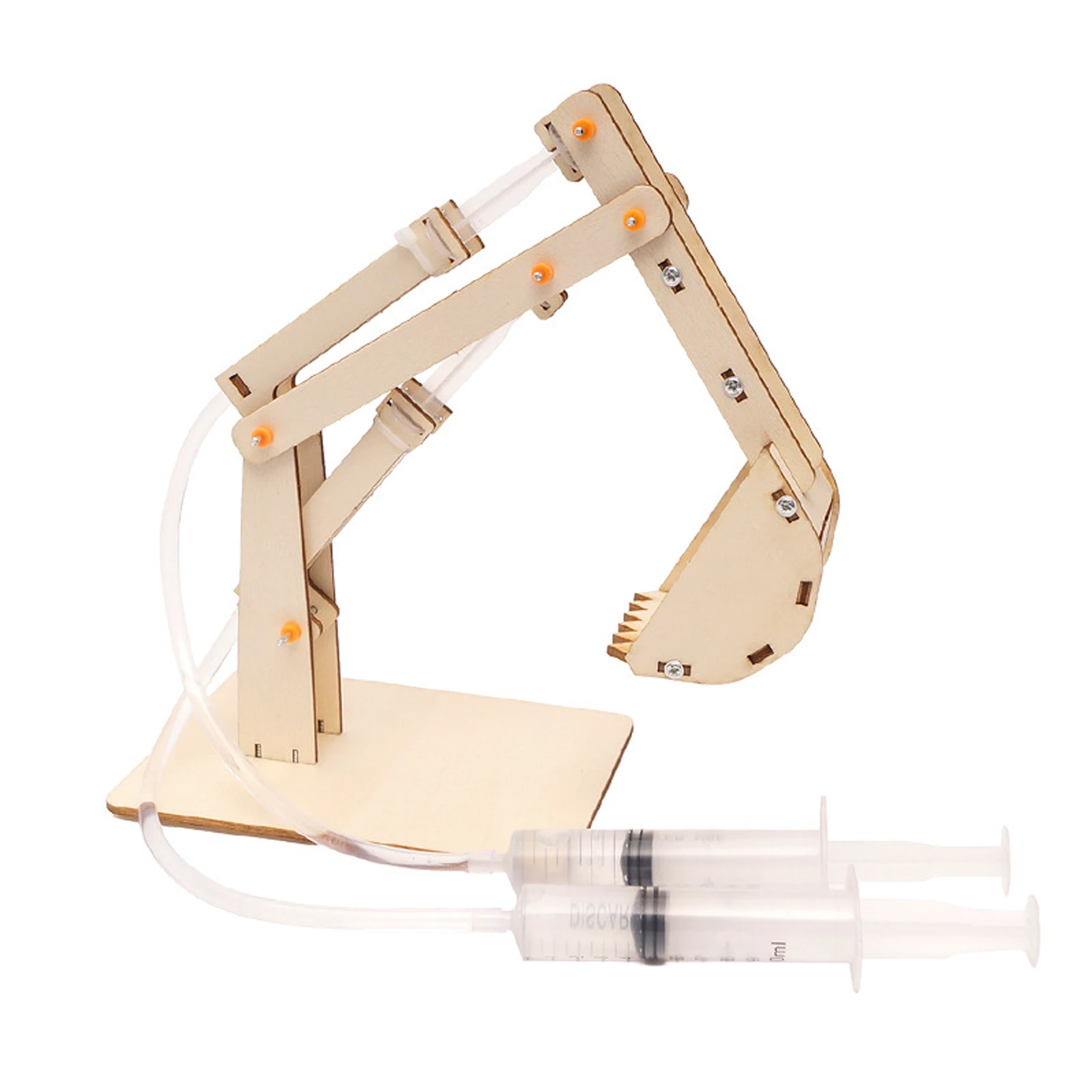 DIY STEM Hydraulische Bagger Modell Holz Puzzle Gemalt Spielzeug für Kinder Kinder Pädagogisches Wissenschaft Experiment Technologie Set