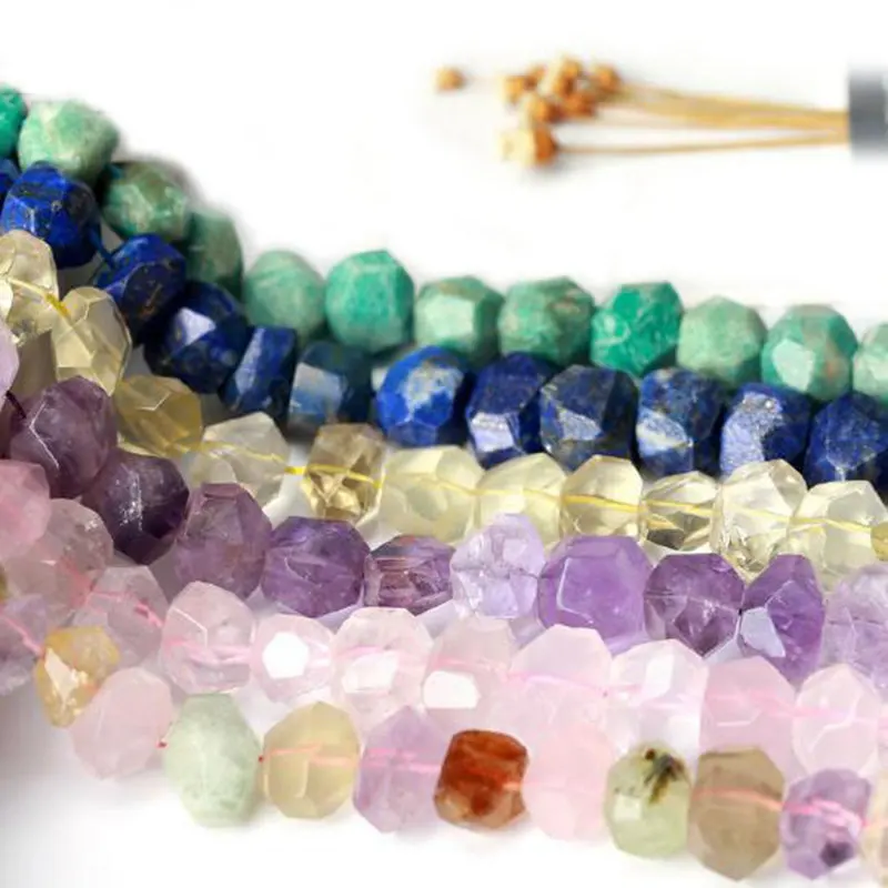 15-20mm Natural Stone Faceted Irregular Shape Necklace Bracelet Jewelry Loose Beads28-30Pcs wk204jd