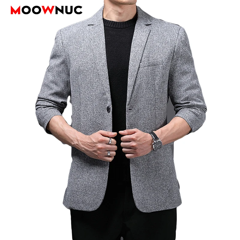 

Men's Fashion Leisure Suit Blazers Autumn 2021 Jackets Cardigan Casual Coats Solid Slim Male Spring Business Classic MOOWNUC