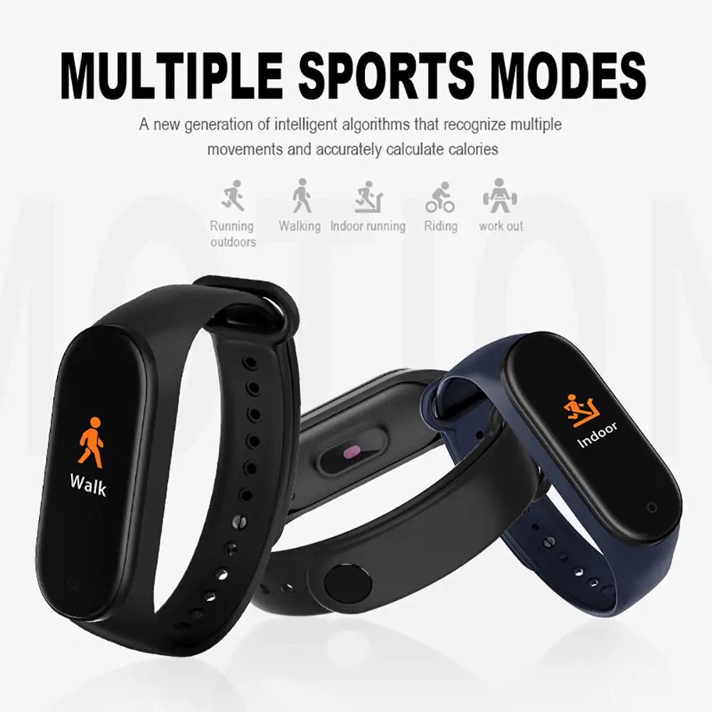 New M4 Smart Watch Bracelet Band Fitness Tracker Waterproof Sport Wristband Bracelet Color Screen Smart Band For IPhone Xiaomi