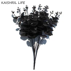 Black White Artificial Plants Eucalyptus Leaves For Home Decor Silk Plantas Artificiales & Dried Flower Bouquet Party Decoration