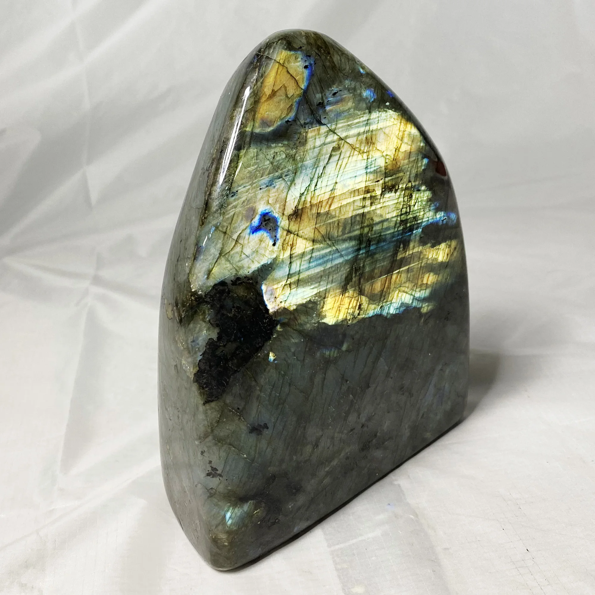 Natural Labradorite Free Form Study Home Decoration Double-sided light Craft Collection Color Decoration Gift Healing