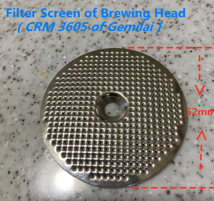 Filter Screen of Brewing Head Gemilai CRM3605 Home Espresso Maker Filter Part Pressure Gauge