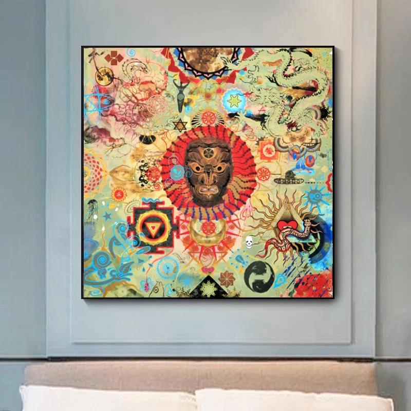 Abstract Japanese Art Colourful Monsters Collection Posters And Prints Legend Story Canvas Painting On Wall Art Decoration