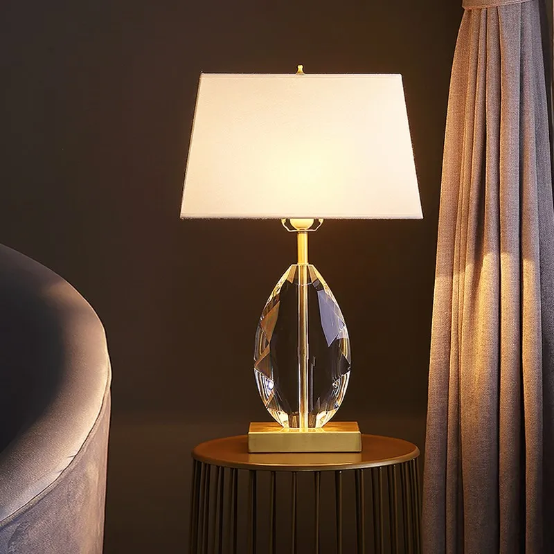 American Simple Heart-Shaped Egyptian Crystal Lighting Modern Fashion Board Room Soft Bedroom Bedside Table Lamp