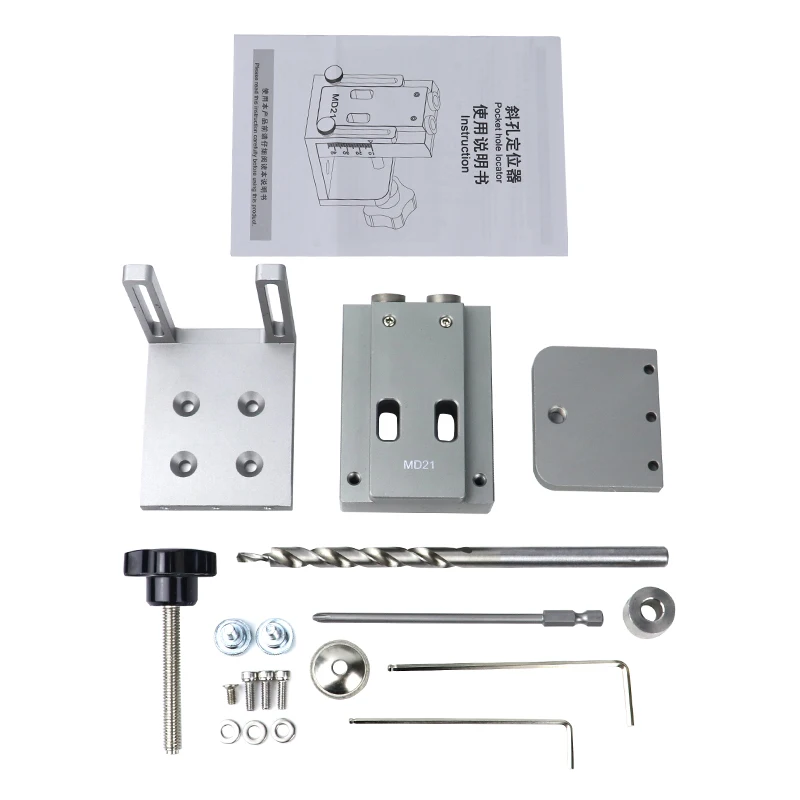 Maschera per fori tascabili per legno portatile guida per trapano angolare da 9mm Kit di maschere di centraggio localizzatore di perforatrici strumenti di carpenteria fai-da-te