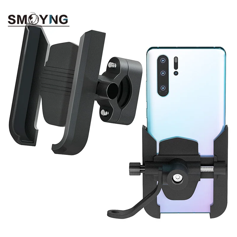 

SMOYNG Aluminum Alloy Motorcycle Bike Phone Holder Stand Adjustable Moto Bicycle Handlebar Support Mount For Xiaomi iPhone 8P 11