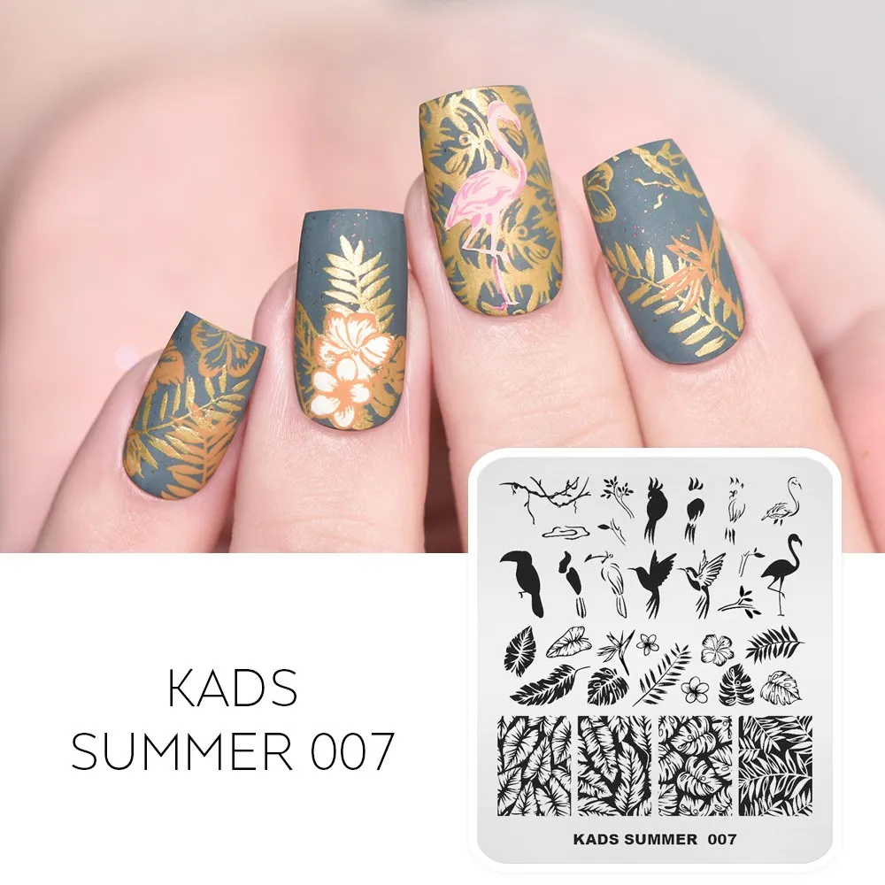 Summer Series Nail Stamp Plate Watermelon Flower Leaves Pattern Nail Stamping Image Temlate For DIY Nail Decoration Print Mold