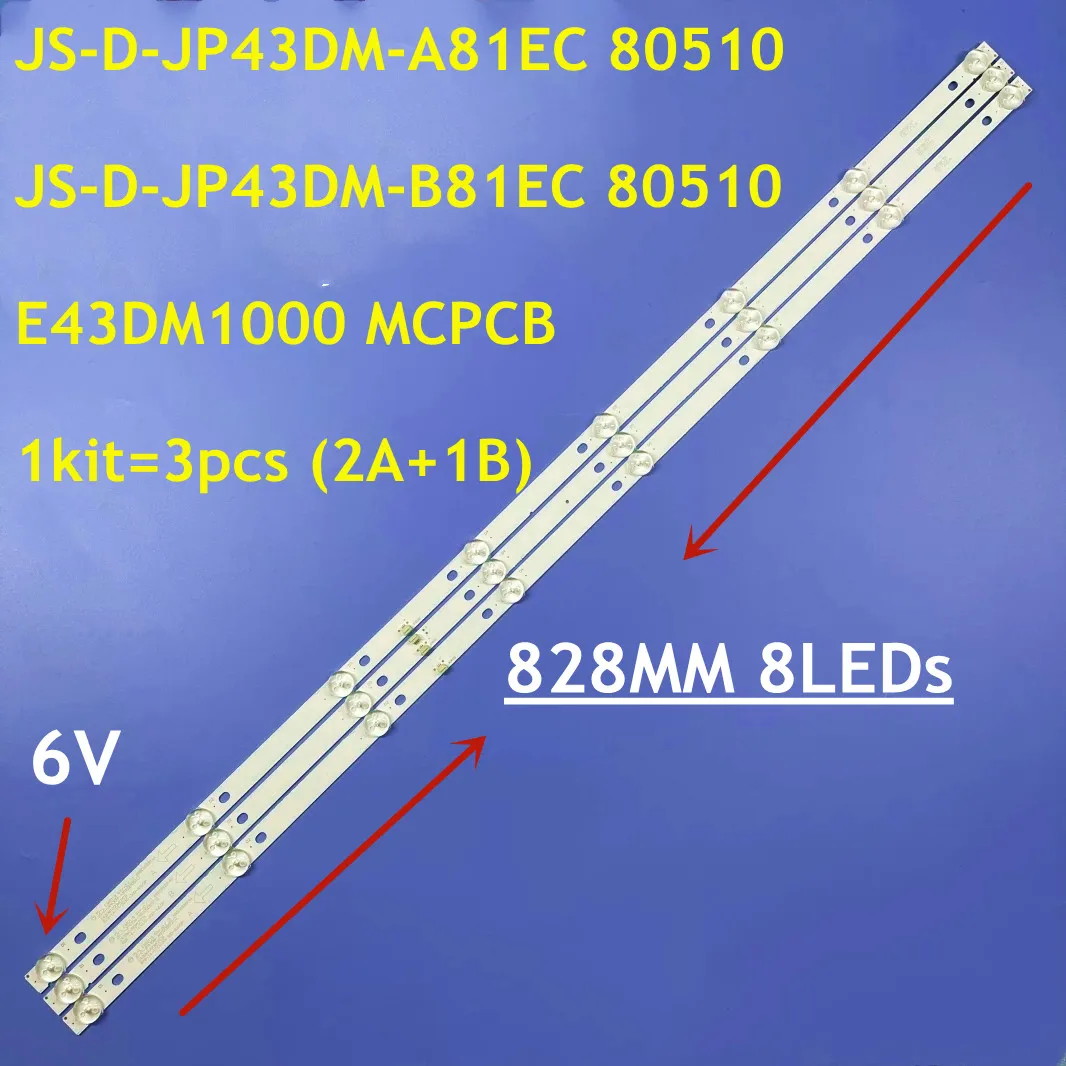 30Sets LED Strip For JS-D-JP43DM-A81EC JS-D-JP43DM-B82EC (80227) E43DM1000 MCPCB 43S1A BBK 43LEX-7158/FTS2C  43LEX-5058/FT2C