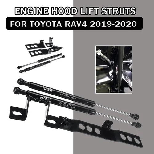 Imagen 2 del producto Barras de puntales de Gas para capó delantero de coche, amortiguador de elevación de capó, soporte de choque para Toyota RAV4 2019 2020, 2 piezas