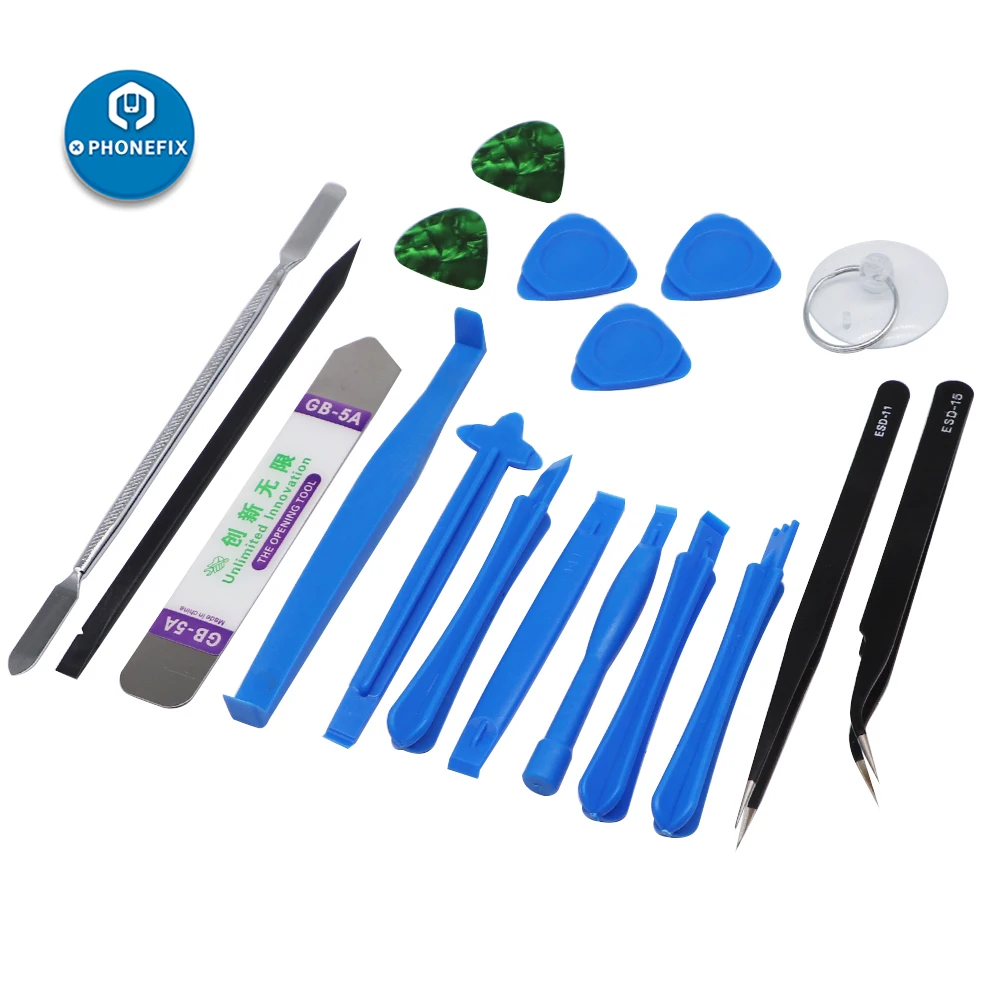 18 In 1 Cell Phones LCD Screen Opening Prying Tool Mobile Phone Repair Tool Kit Anti-static Precision Tweezers For Iphone Tablet