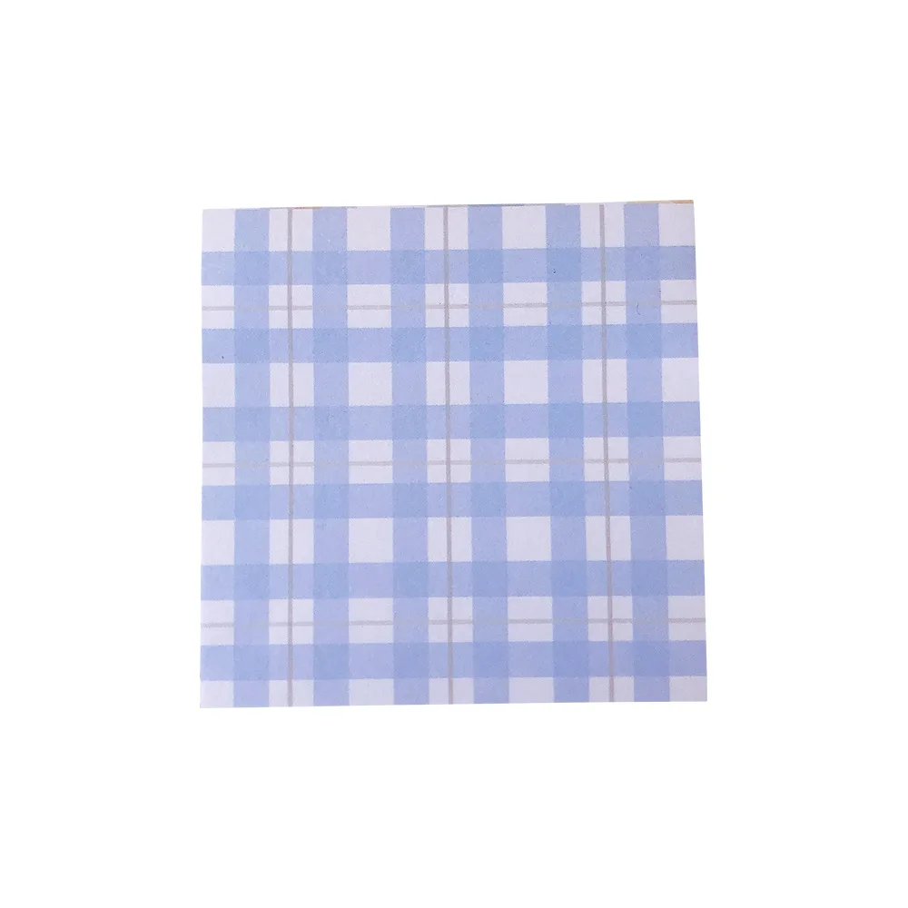 Korea Simple Sticky Notes Cute Girl Notepad Stripe Office Supplies Plaid Message Memo Pads Sticker Notebook Daily Planner Label